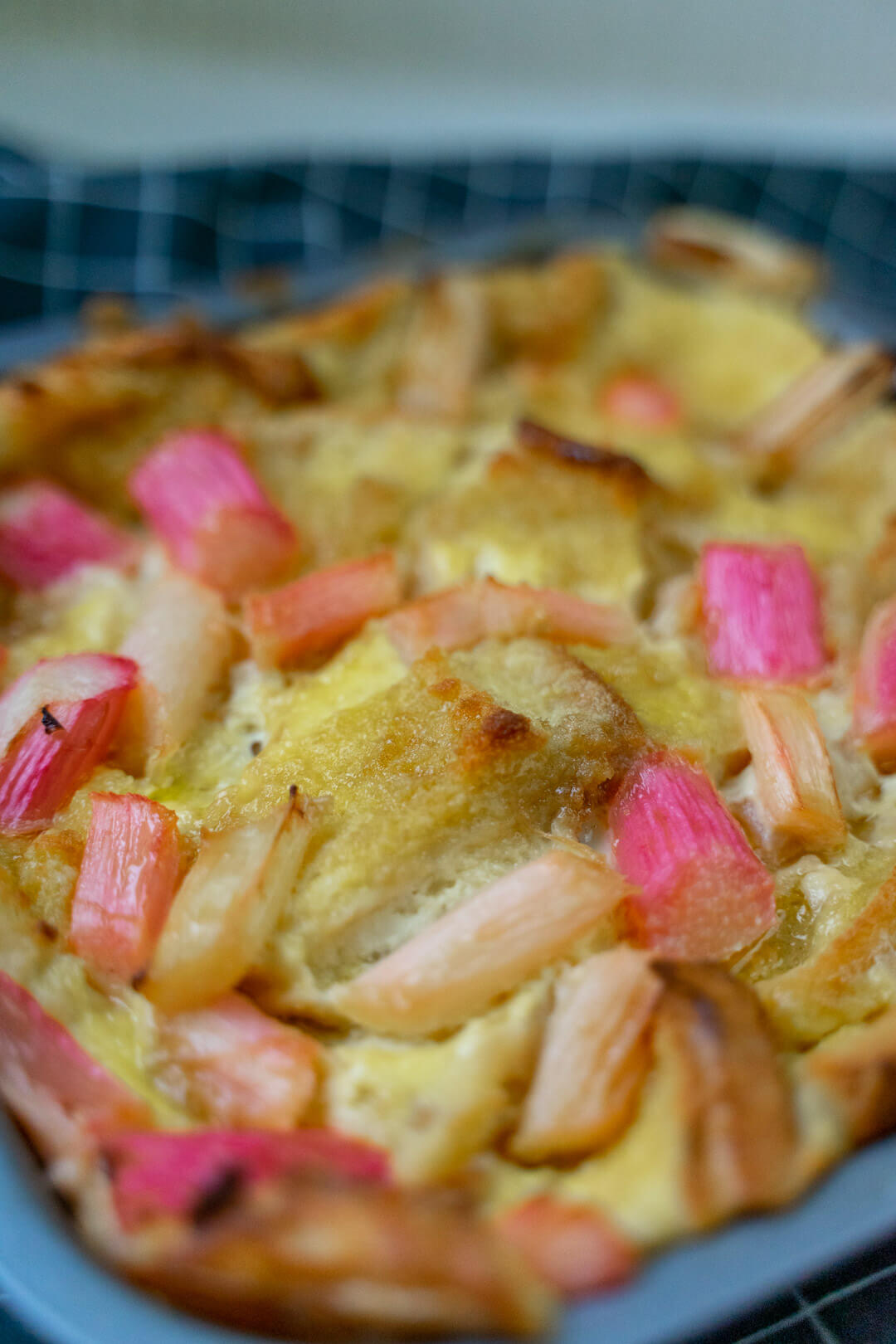 Rhubarb Bread and Butter Pudding Recipe | Simple Desserts