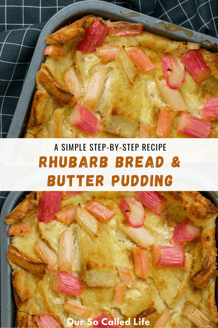 Rhubarb Bread and Butter Pudding Recipe