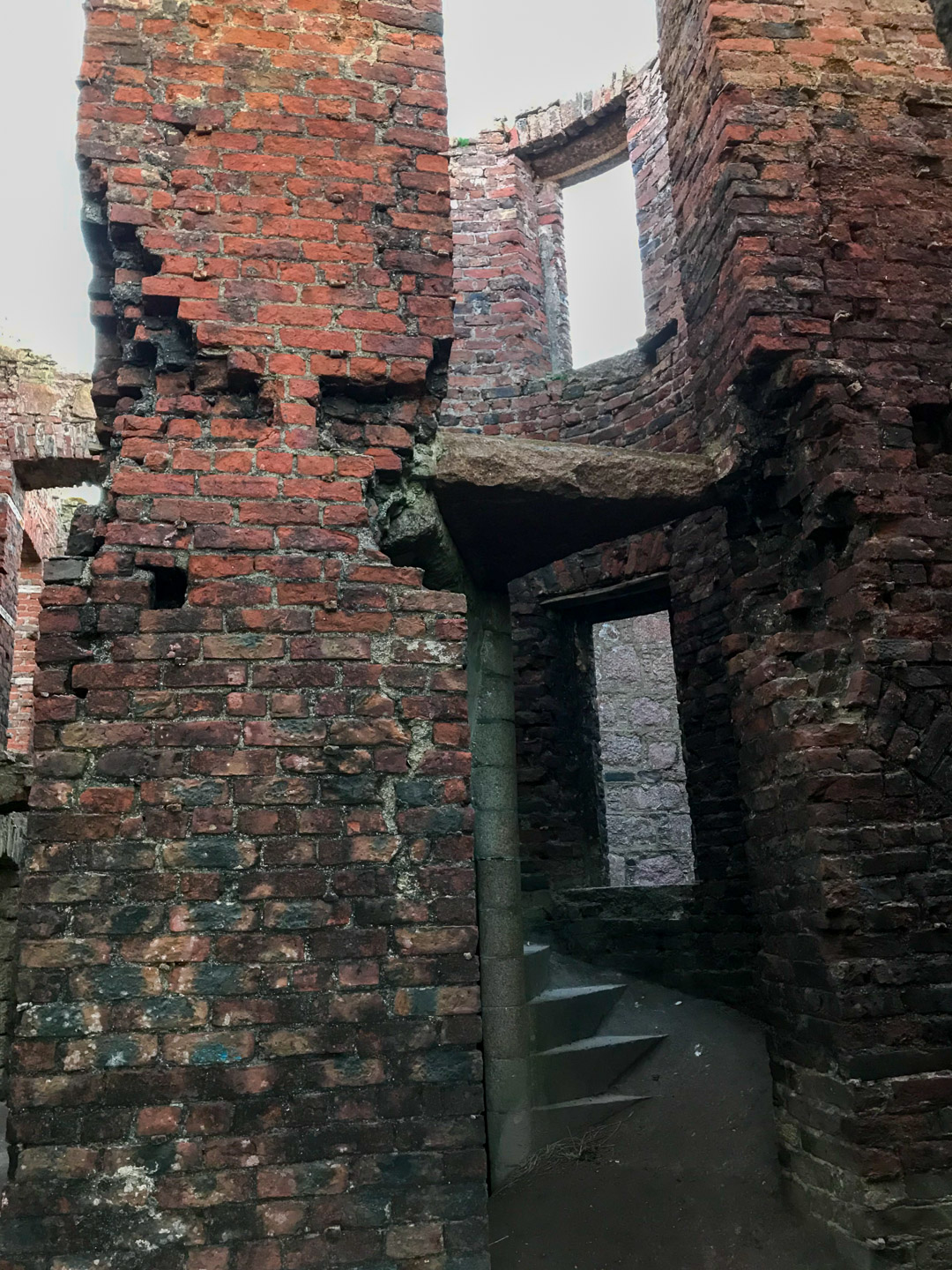 Staircases inside Slains Castle